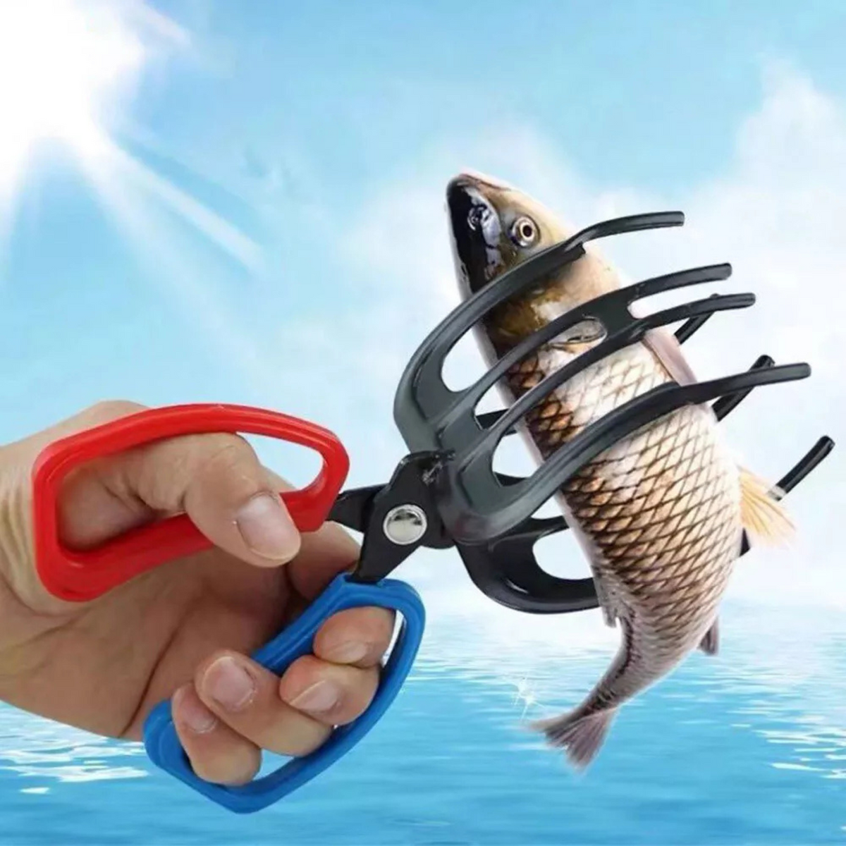 Fishing Grip Holder Tool Alloy Fish Tackle Gripper Grabber 3 Tooth Clamp