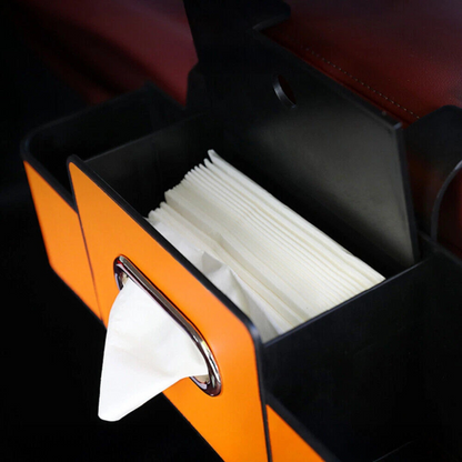 Orange Car Seat Back Multifunctional Storage Box Organizer Holder