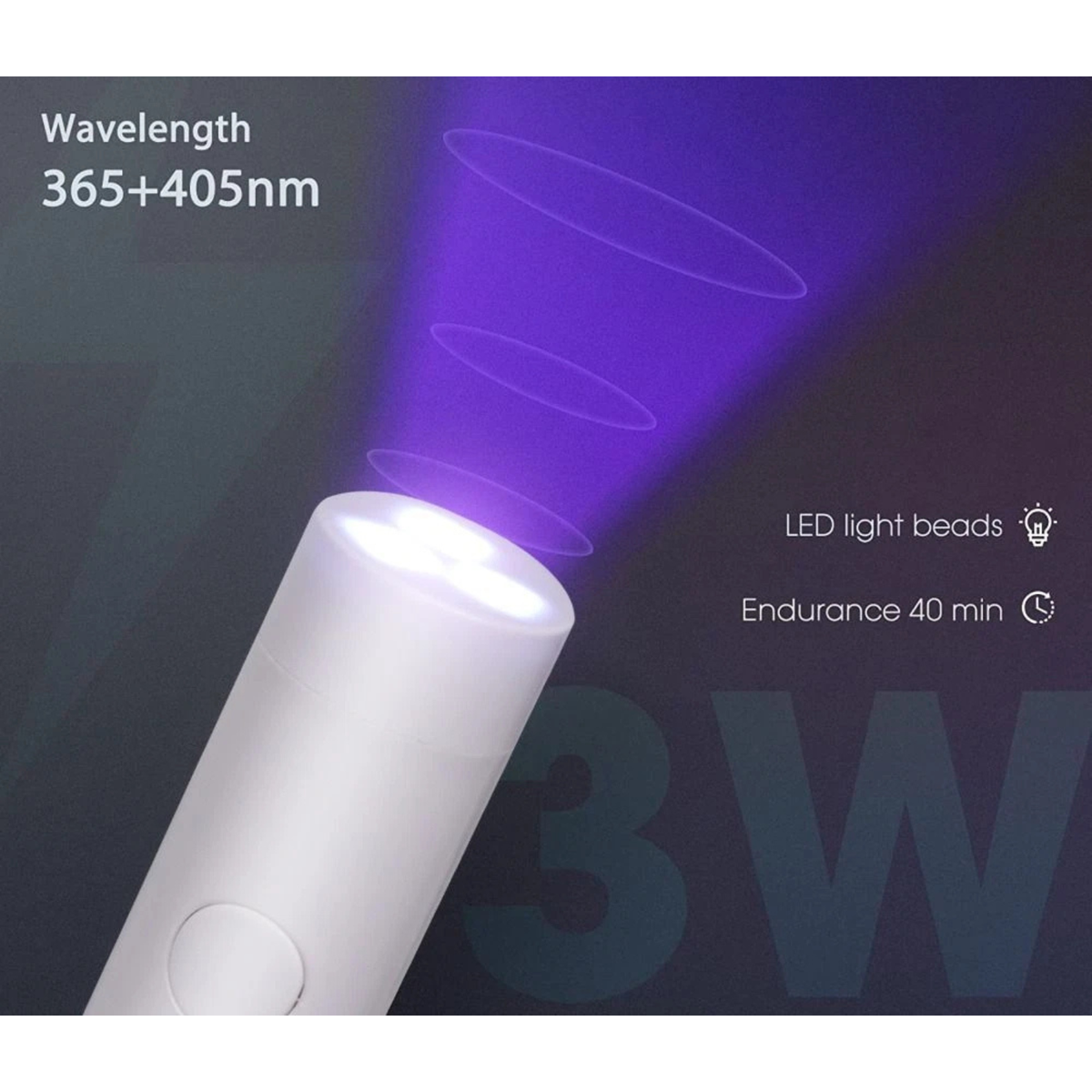 White USB Pen Style Nail Dryer Handheld Gel Polish Lamp