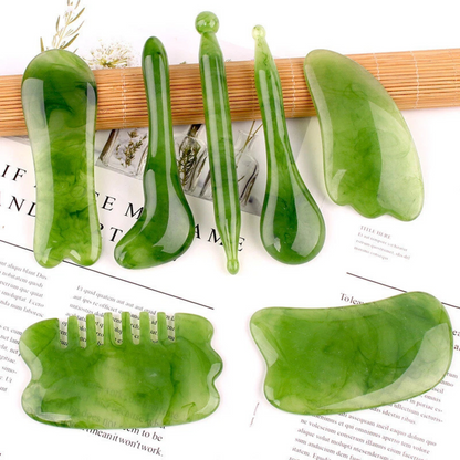 Massager Tool Scraping Stone Natural Guasha Facial Jade Face Body Gua Sha Board