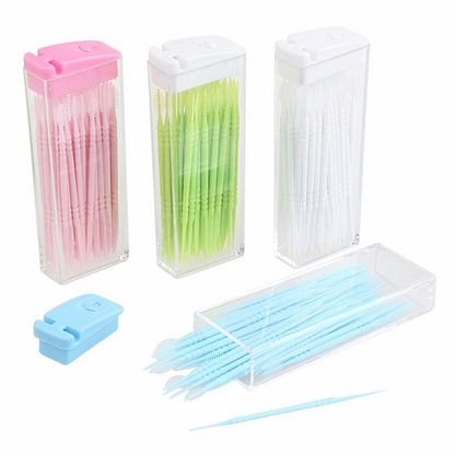 Brush Tooth Picks Interdental Plastic 150pcs Dental Picks Toothpicks Brush Picks