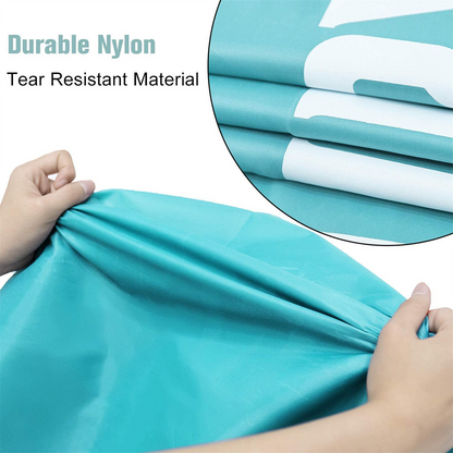 Blue Travel Dirty Clothes Large Laundry Bag Camping Drawstring Closure