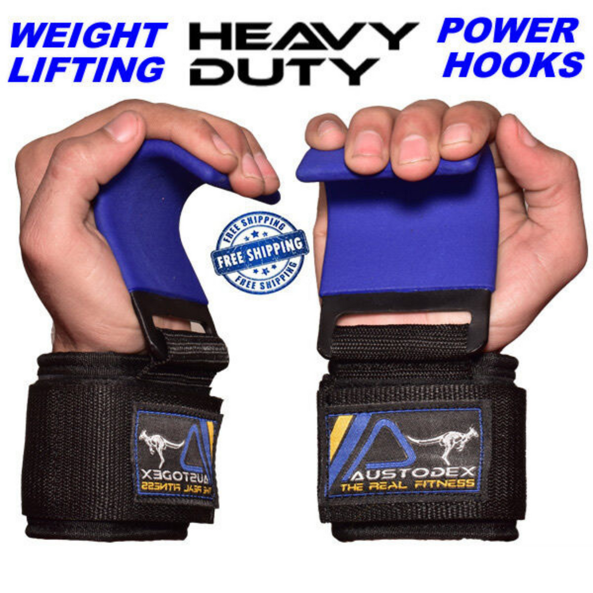 Power Grips Wrist Support Bar Straps Weight Lifting Power Hooks Gym Gloves
