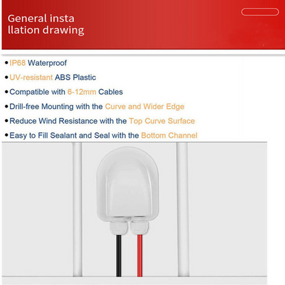 Double Hole Caravan Roof Boat Cable Entry Gland Solar Panel Mounting White
