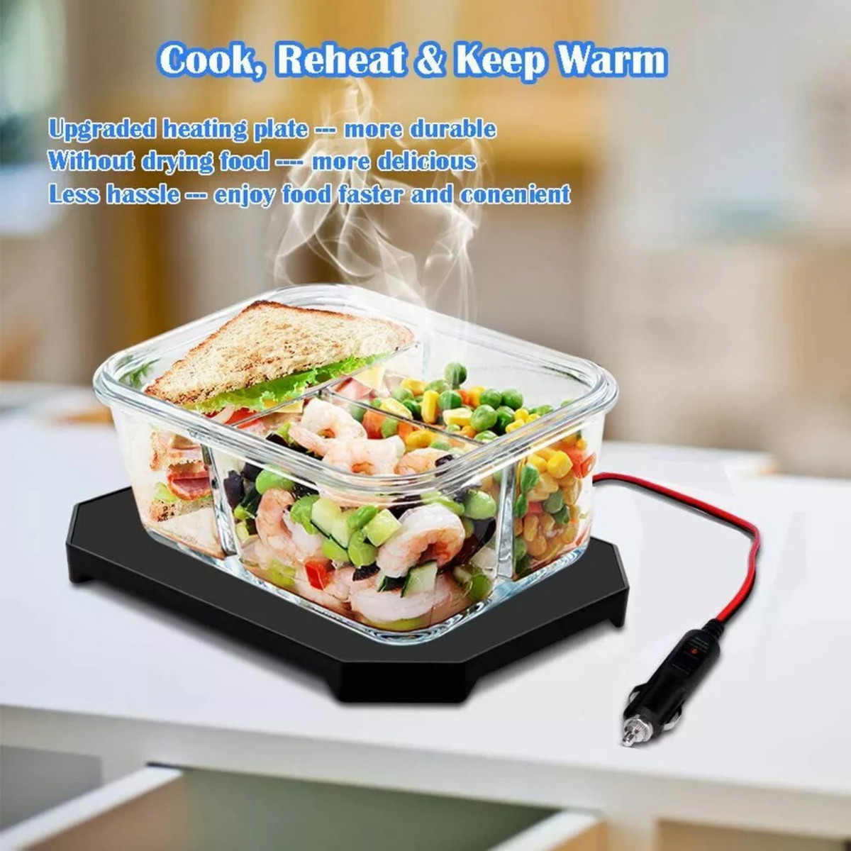 12V Portable Electric Heating Lunch Bag for Travel Office or Camping