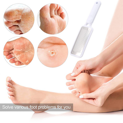 White Foot Rasp File Callus Remover Stainless Steel Hard Dead Skin Scrubber