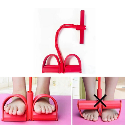 Exercise Tension Rope Multi Function Pedal Red Foot Resistance Training Tool