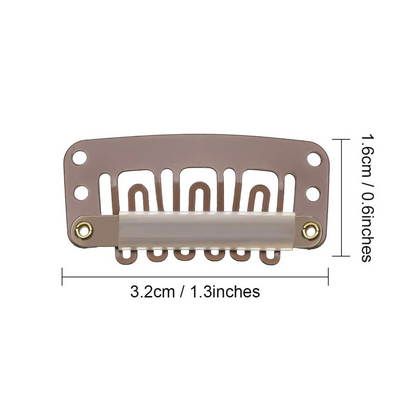 Light Brown Snap Wig Clips for Hair Extensions & Styling