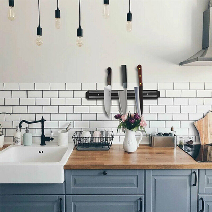 Wall Mount Holder Strip Utensil 2x Magnetic Knife Rack Magnet Shelf Kitchen Tool