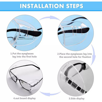 Glasses Protection Flexible Universal 4X Safety Eye Goggles Side Shields Clear