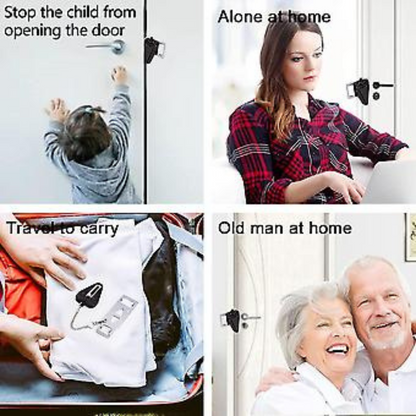 Safety Security Addalock Hotel Home Safe Lock Black Portable Door Lock Travel