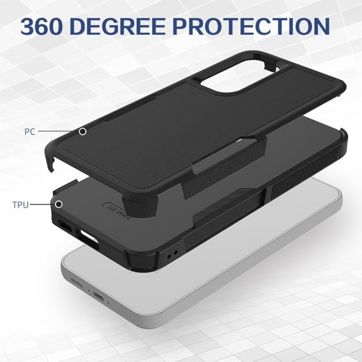 Samsung Galaxy A15 Shockproof Hard Back Case Core Black