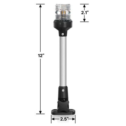 LED 12 Inch Fold Down Boat Stern Anchor Light Marine Fishing Navigation Lamp