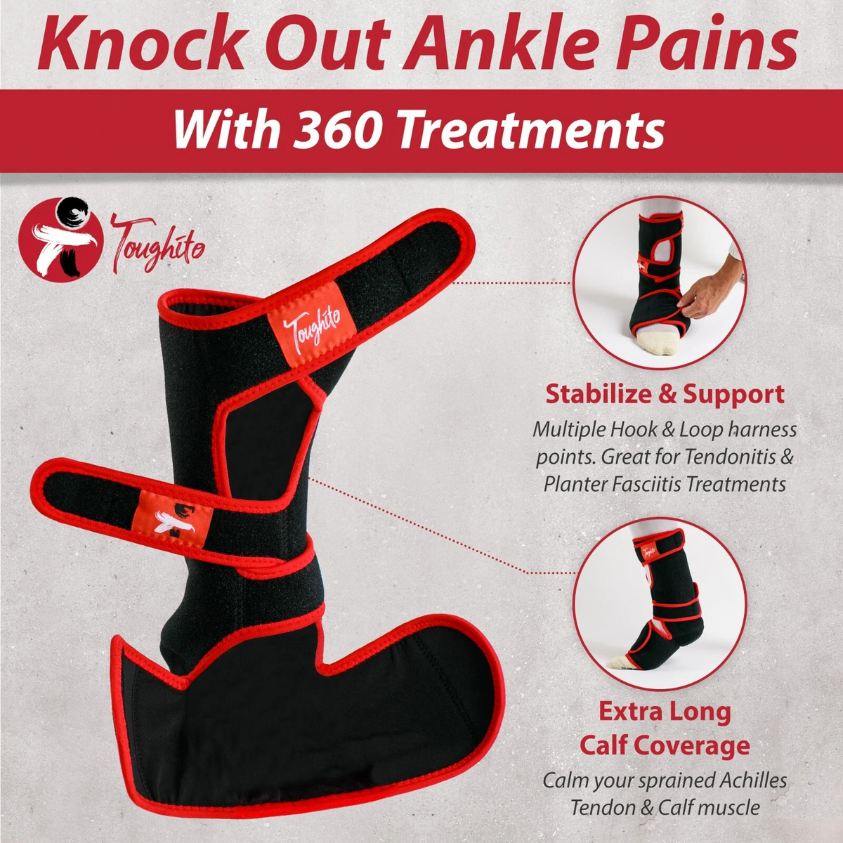 Ankle Ice Pack Wrap Toughito Therapy Compression Gel  for Injury