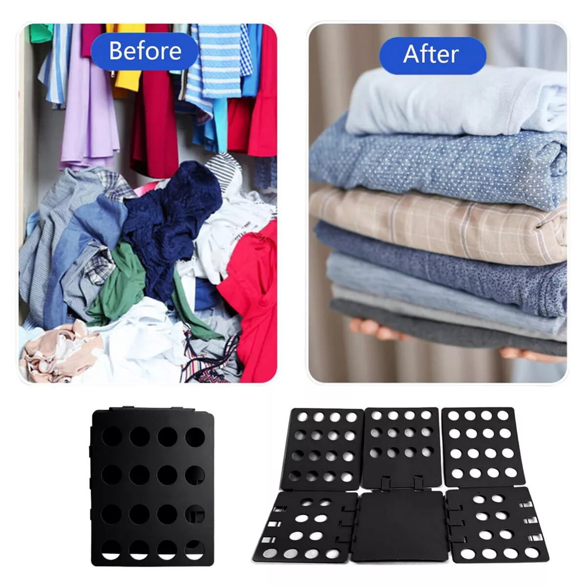 Board Flip Fold Adult's Clothes T-Shirt Top Folder Magic Folding Black