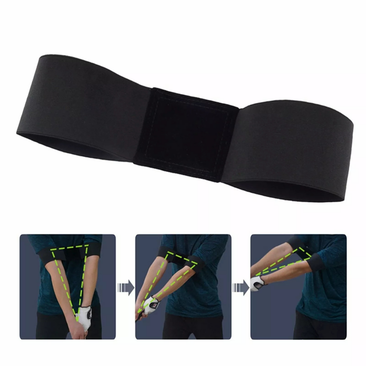 Motion Correction Belt Golf Swing Training Aid Golf Arm Band Posture