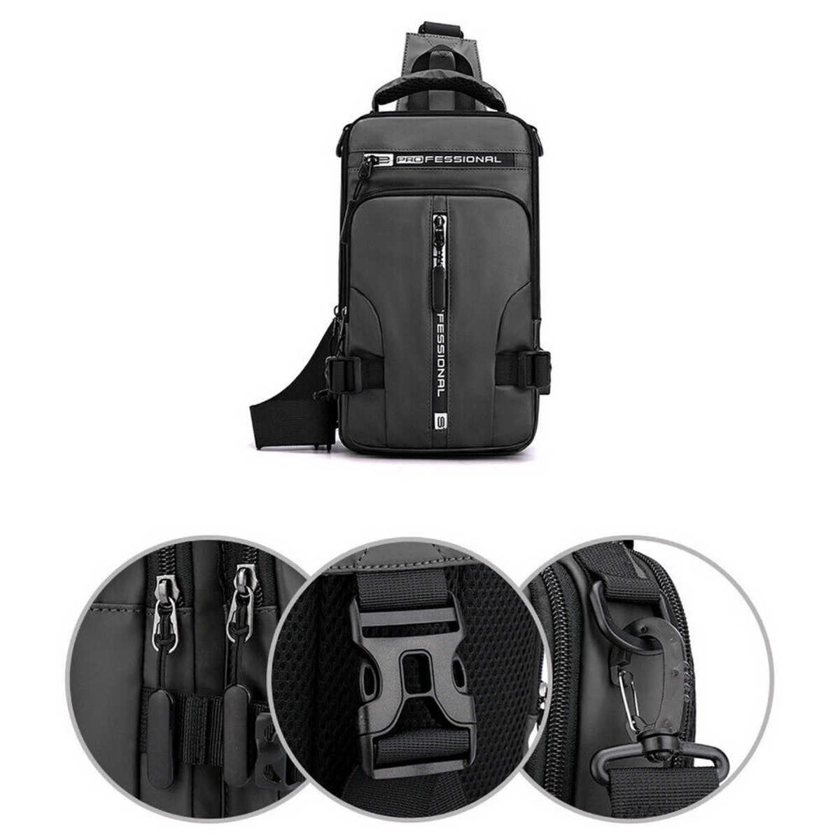 Anti-theft Chest Shoulder Men's Sling Crossbody Bag Messenger Backpack USB Port