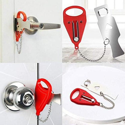 Safe Lock For Home Security Portable Red Door Lock Travel Safety Addalock
