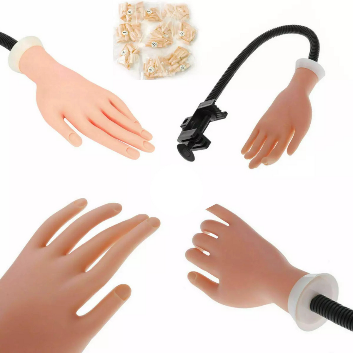 Silicone Style 500 False Nail Hand Refit Replace Flexible Nail Art Practice