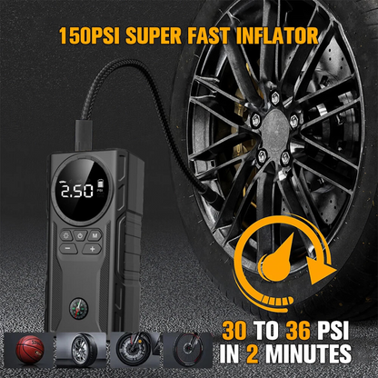 39800mAh 4000A with LED Display Portable 5 in 1 Car Jump Starter Tire Inflator