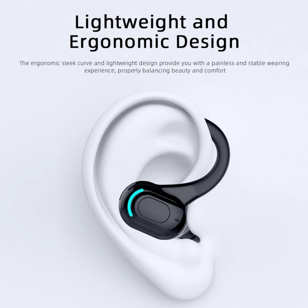 Wireless Earpiece Bluetooth 5.2 Headset with Mic Black