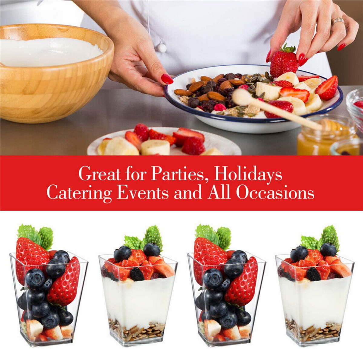 Dessert Cups Drink Wine Jelly  Clear Plastic Mousse Cake Catering Tumbler 160M