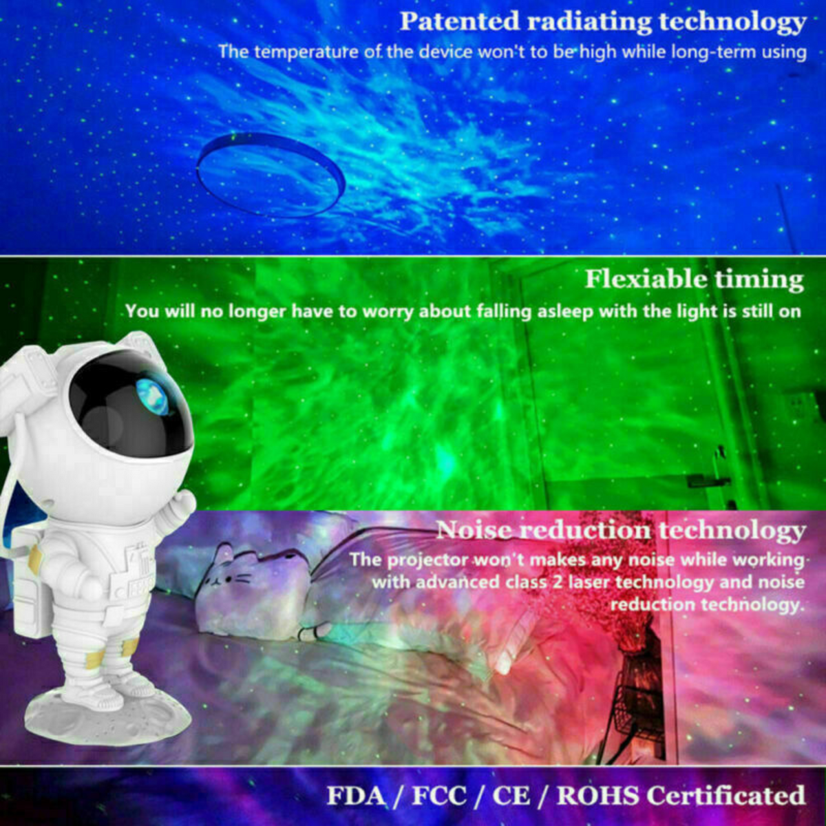 Night Light Astronaut Starry Sky Porjector Star Galaxy Projector Nebula LED