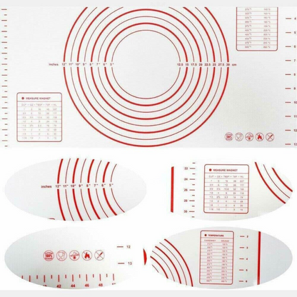 Baking Mat Scale Non-Stick Silicone Rolling Cake Dough Pastry Clay Fondant Sheet