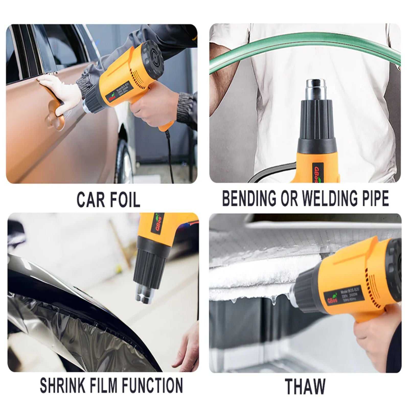 220V Electric Heat Gun Power Tool Set 60~650℃ Hot Air Heating Temperature