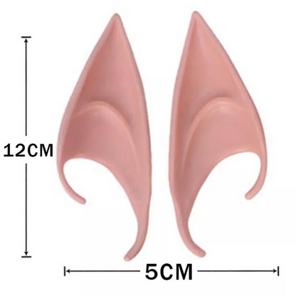 1 Pair L Pink 12x5cm Halloween Costume Cosplay Rubber Elf Ears Fairy Elven