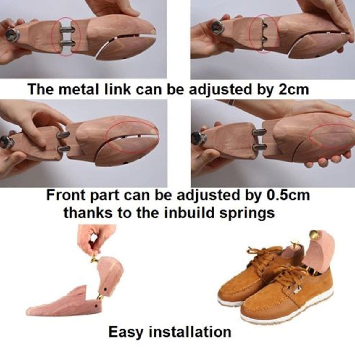 Wooden Shoe Tree Shaper UK 9-10/EU 43-44  Men Women Adjustable Cedar Stretcher
