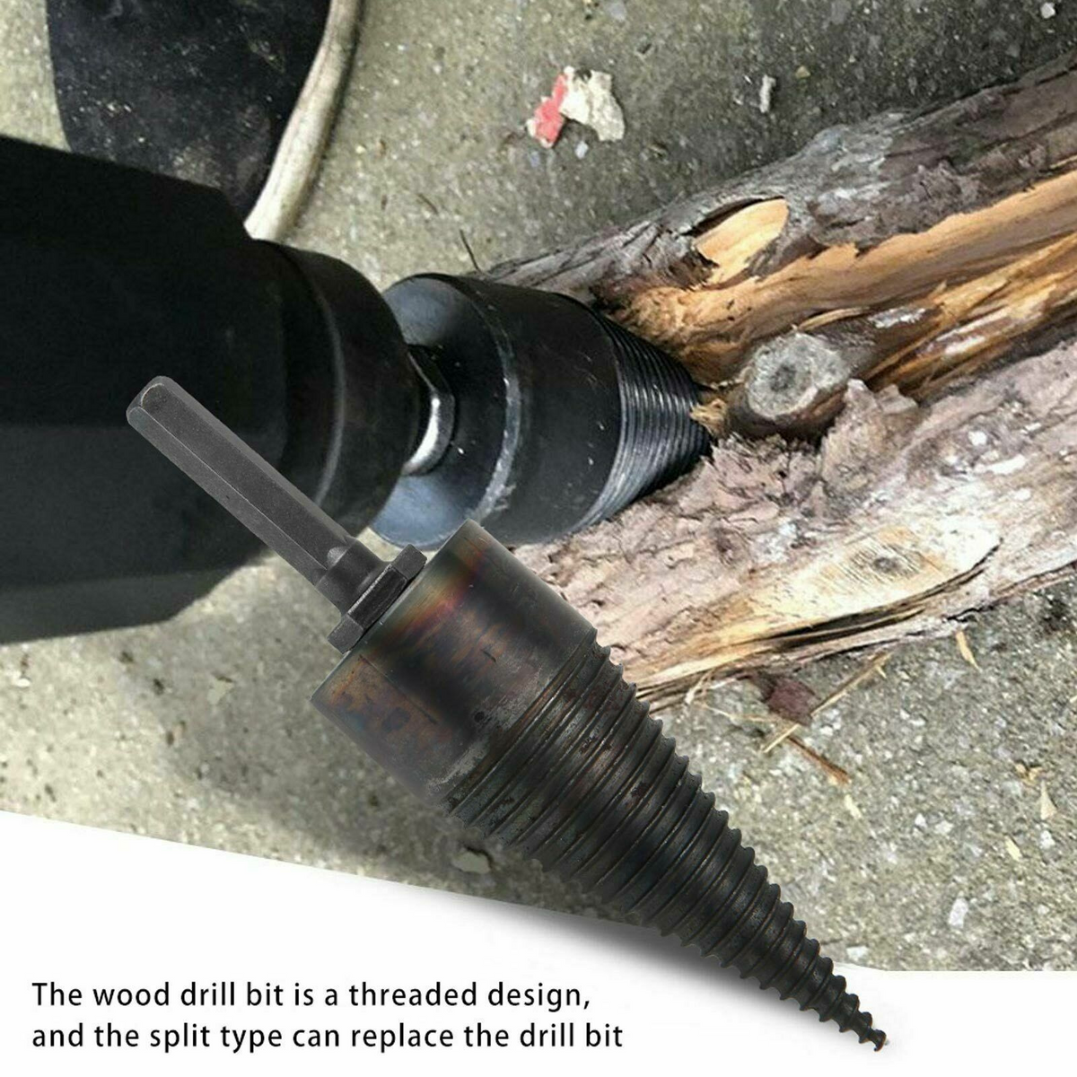 High Speed Screw-Splitting Cone Driver 42mm Firewood Drill Bit Wood Log Splitter