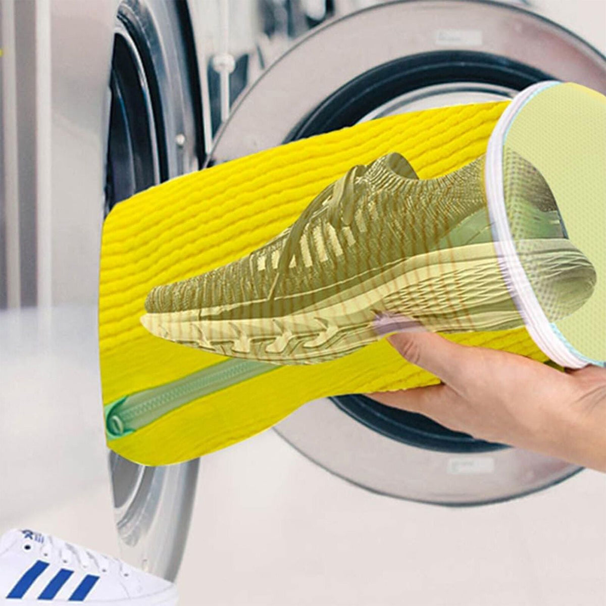 Reusable Shoe Protection for Washing Machine 2pcs Shoes Laundry Bag Yellow