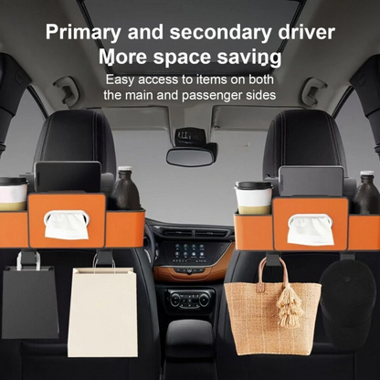 Orange Car Seat Back Multifunctional Storage Box Organizer Holder