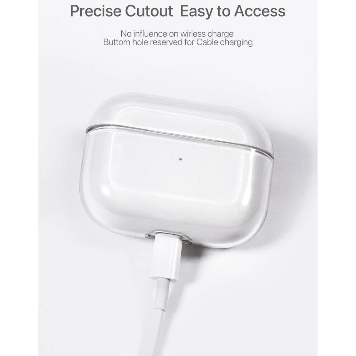 Apple AirPods Pro Gen 2 Case Cover Crystal Clear Silicone Transparent