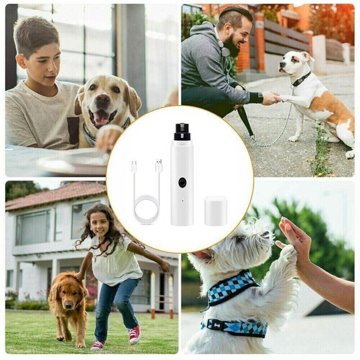 Pet Grooming Cat Claw Trimmer Tools Electric Dog Toe Nail Clippers File Grinder