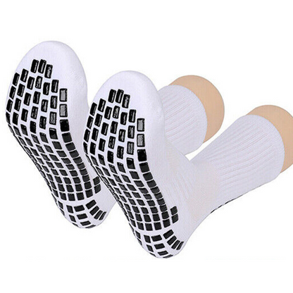Anti-Slip Skid Hospital Soccer Basketball Football White Sports Socks Grip Dots
