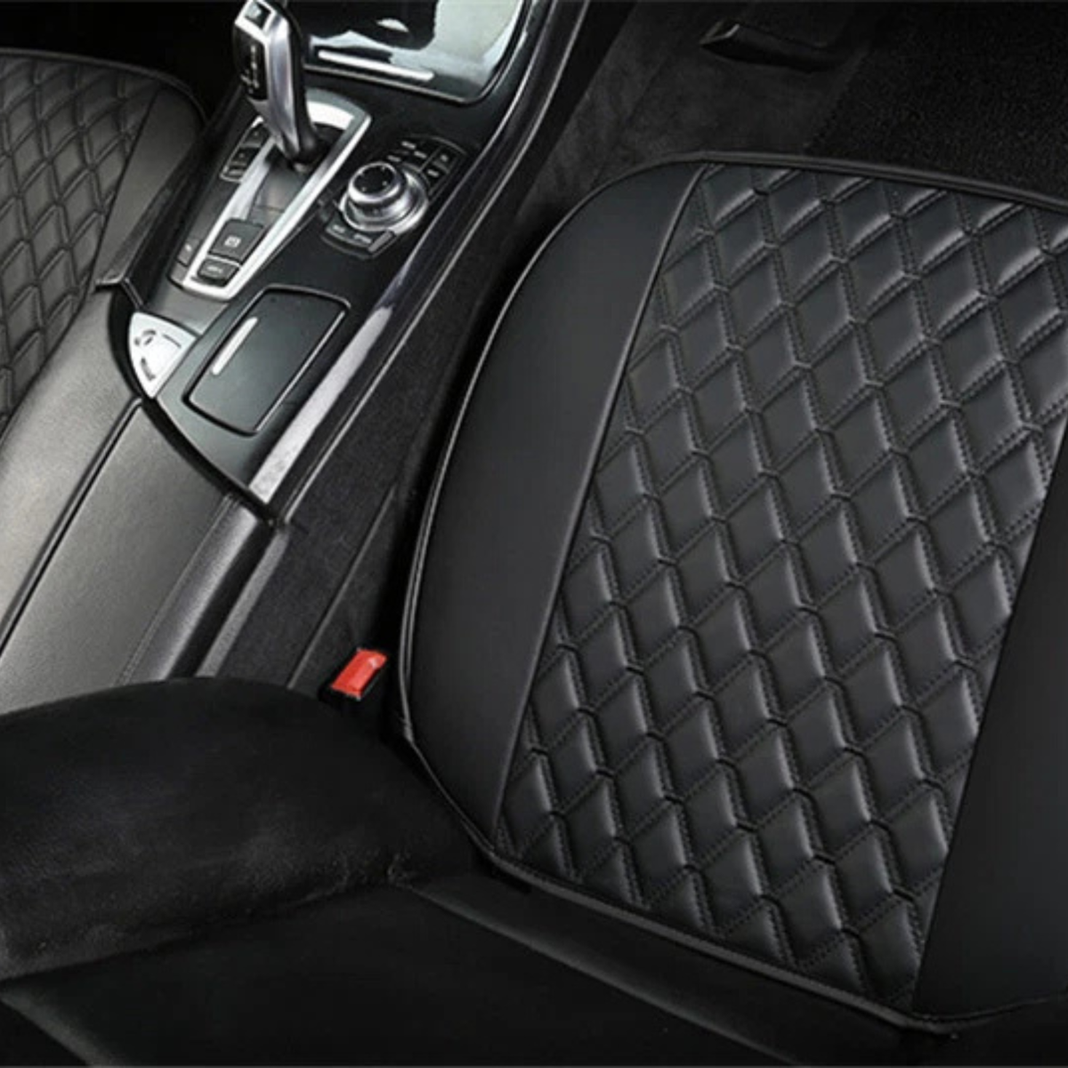 Black PU Leather Universal Car SUV Front Seat Protective Cover