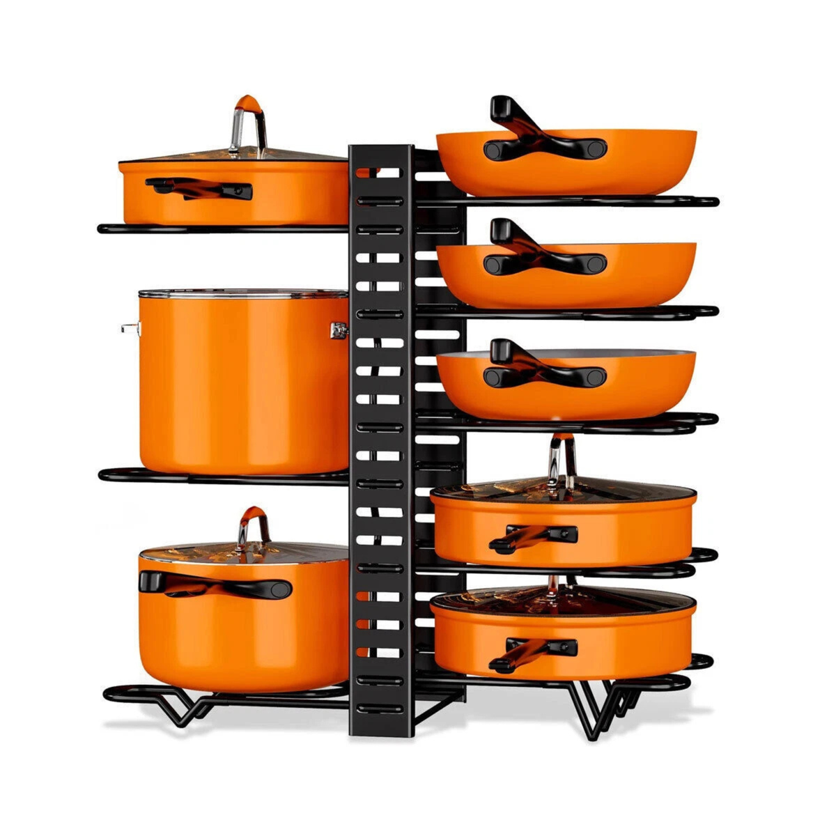 Kitchen Storage Rack Pot Lid Frying Pan Organizer Cabinet Holder Shelf Stand
