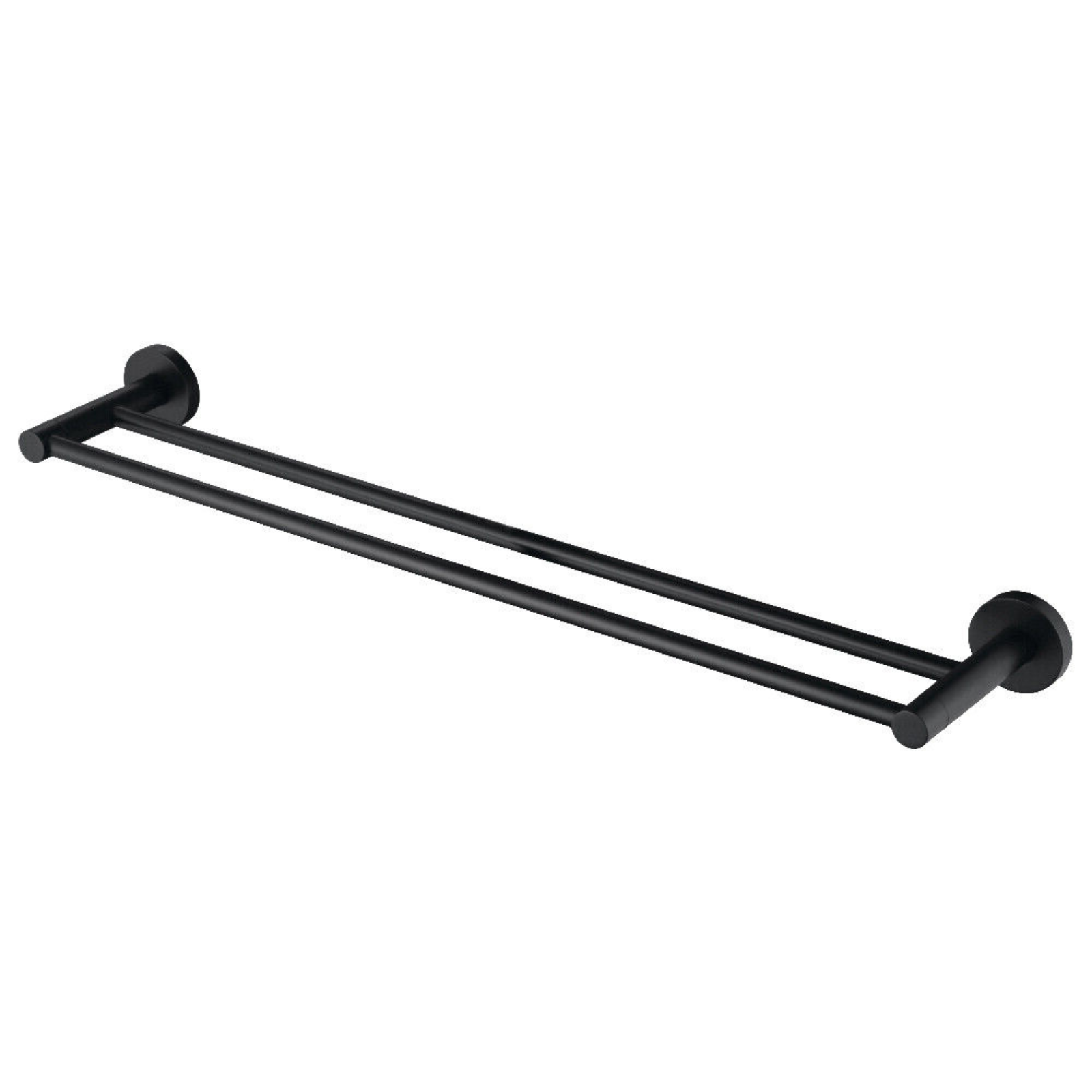 Bathroom Robe Hooks Towel Rail Racks Toilet Roll Holder 750mm Double Rail Black