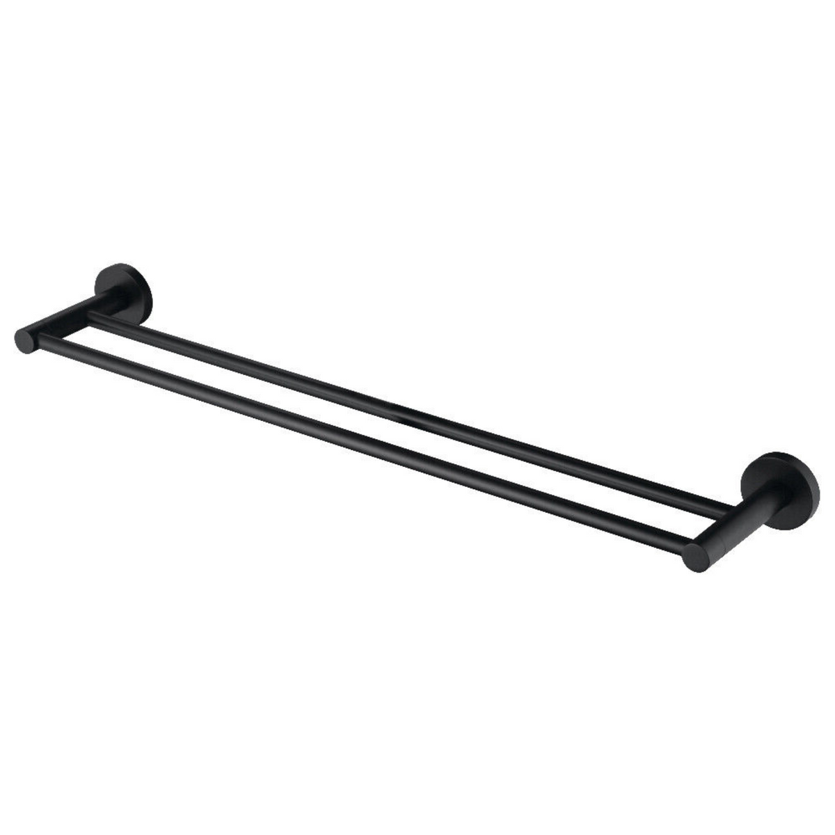 Bathroom Robe Hooks Towel Rail Racks Toilet Roll Holder 750mm Double Rail Black