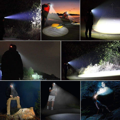 1200000LM LED Rechargeable Headlamp Most Powerful Head Torch Zoomable Headlight