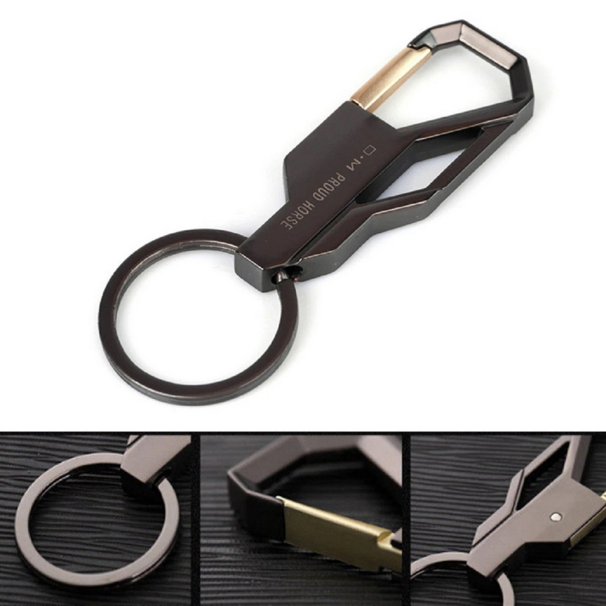 Stylish Metal Car Key Rings Keychain Holder Key Fob Chain Clip Accessory
