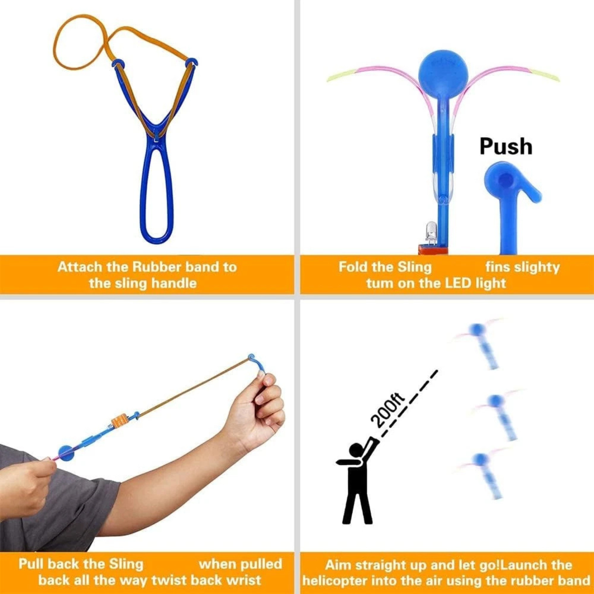 LED Light Amazing Arrow Flying Toy Kids Elastic 10x Fun Play Accessory