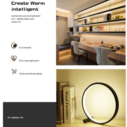 LED Dimmable Ring Desk Table Lamp with Touch Control and Eye Care