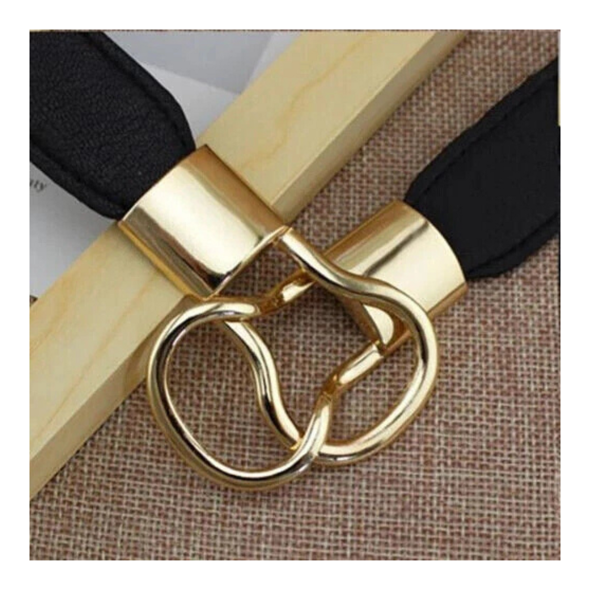 Black Ladies Fashion Dress Slim Waist Belt Adjustable Accessory