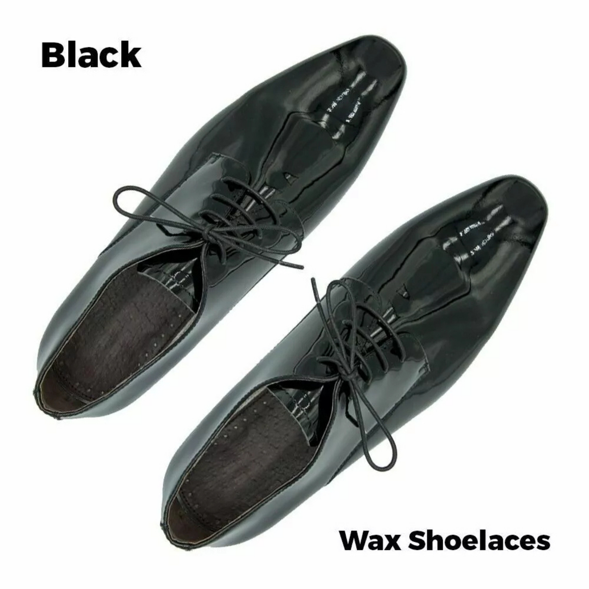 Unisex Leather Dress Boots Premium Cotton Round 2.5mm Waxed Shoelaces Black 80cm