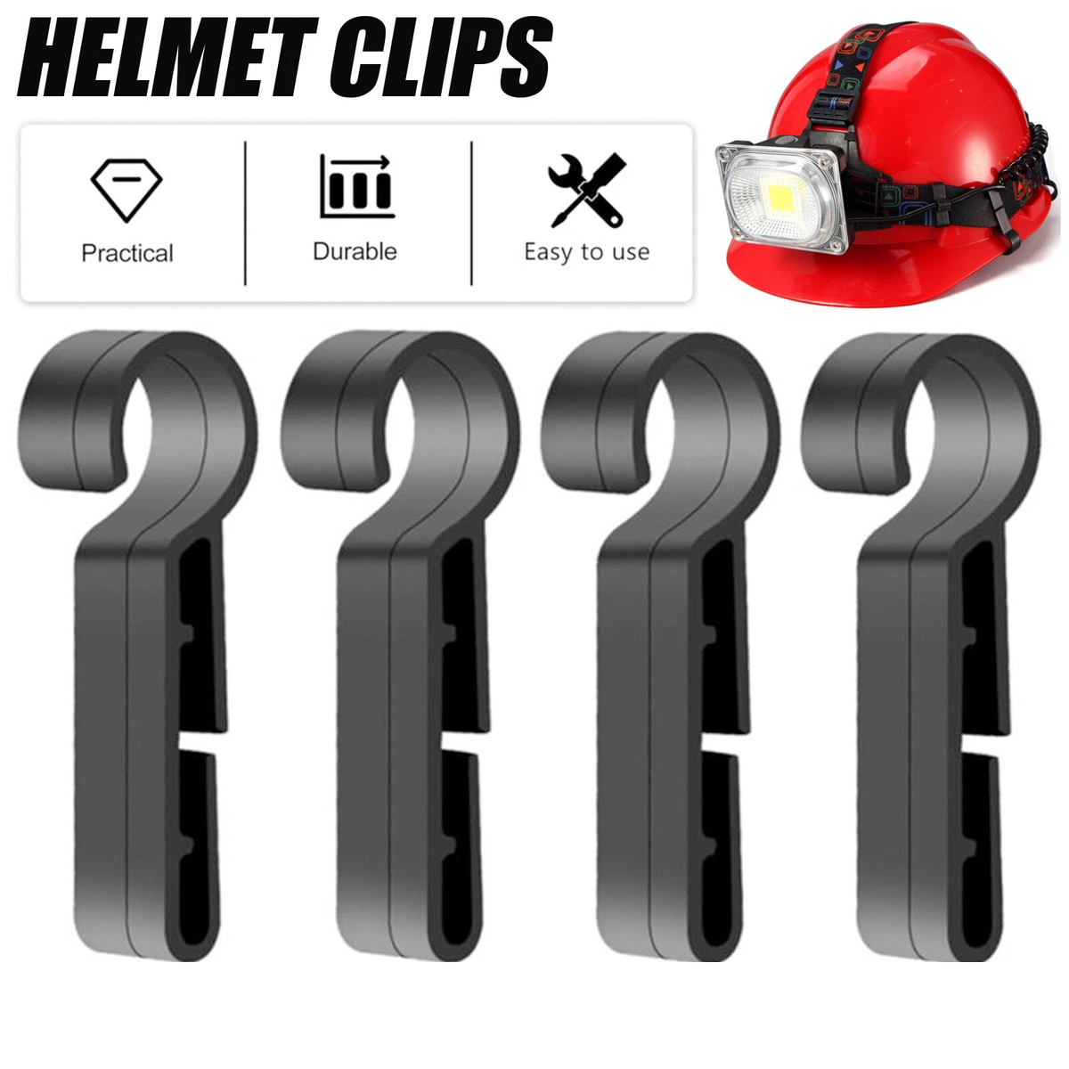 Safety Helmet Headlamp Clips Hard Hat Secure Mount Accessories 10X