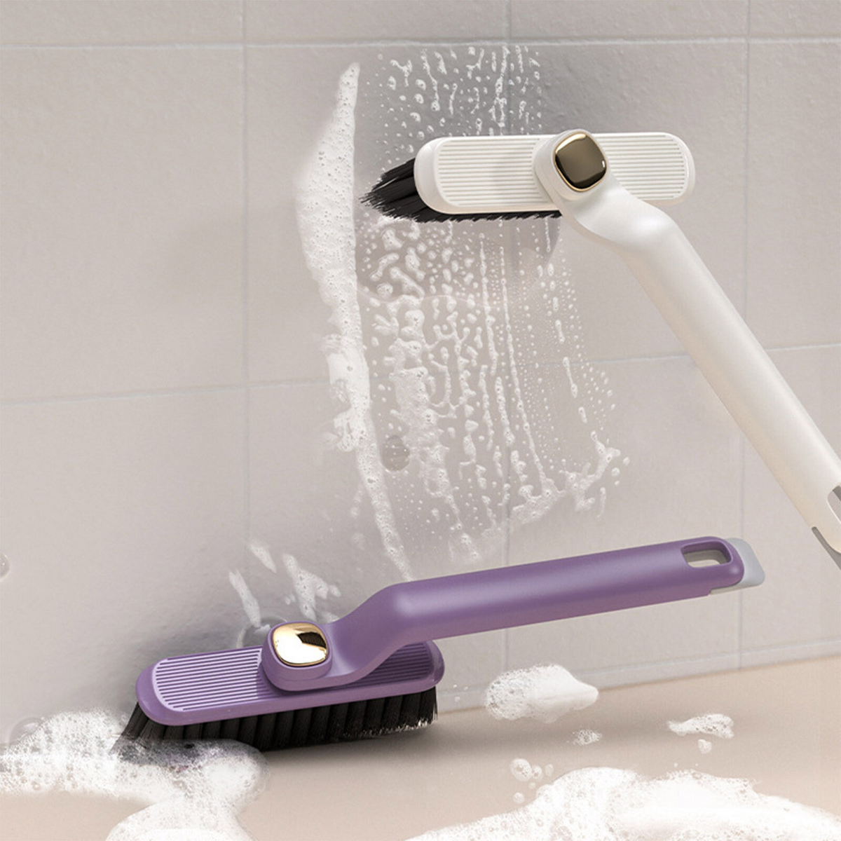 Rotating Crevice Cleaning Brush Multi-Function Shutter Door Window Purple