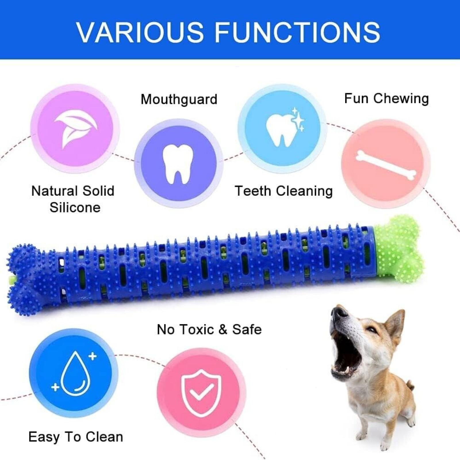 2X Pet Dog  Bone Shape Toy Toothbrush Drew Brush